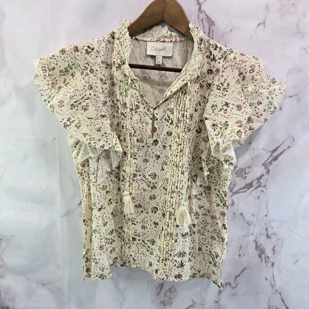Anthropologie Shirt Womens XS White Blouse Cleobella Organic Cottagecore Boho
